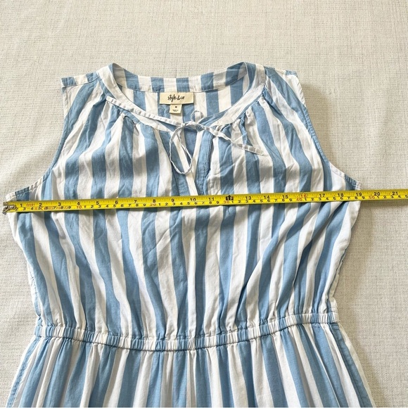 Style & Co Cotton Striped Sleeveless Tiered Midi/Maxi Dress Size M - Picture 5 of 9